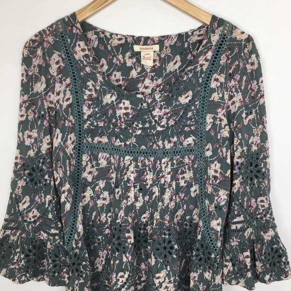 Sundance Women’s Delphine Eyelet Tunic Top Mini Dress Size PM Ladies Floral Boho - Picture 3 of 14